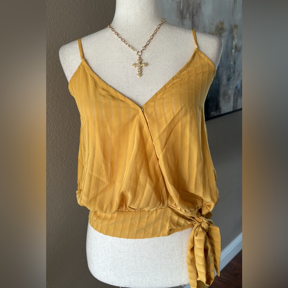 Side tie surplice front cami top